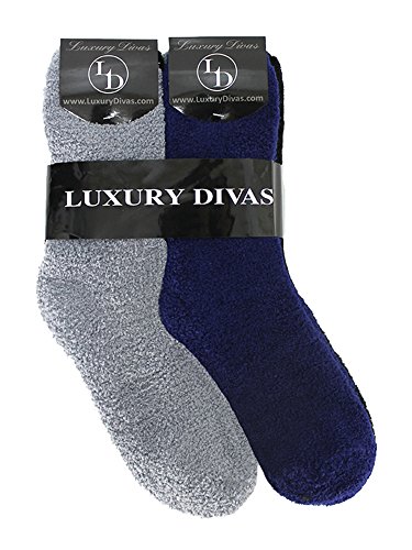 Luxury Divas Solid Color Toasty Plush 6 Pack Fuzzy Socks3
