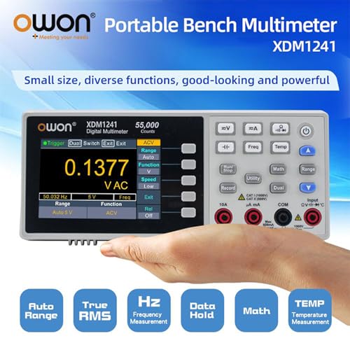 Image of OWON XDM1241 Bench-Type Digital Multimeter with Rechargeable Batteries True RMS High Accuracy Universal Desktop Multimeters