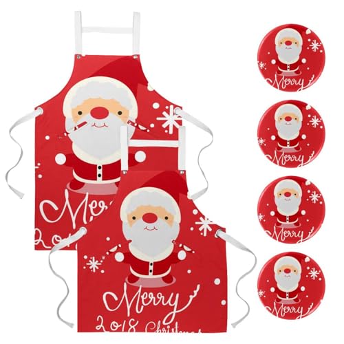 Tablier de cuisine Noël (lot de 2) avec broches pour pâtisserie et restauration