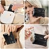 Chelmon 2 Pack Coin Purse Pouch Change Card Holder Small Wallet with Keychain for Women and Men (Black & Black)
