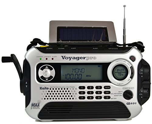 Kaito KA600L 5-Way Powered Emergency AM/FM/SW NOAA Weather Alert Radio with Solar,Dynamo Crank,Flashlight and Reading Lamp, Digital Radio with Larger Battery and Solar Panel (Silver)