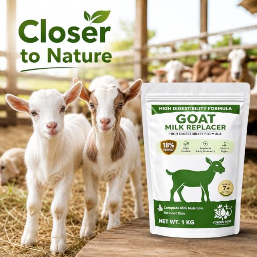 Image of Goat Milk Replacer Powder - 1kg | Milk replacer for Goat Kids and Sheeps | Vitamins and Minerals, Nutrient-Rich Formula - Bakra Feed