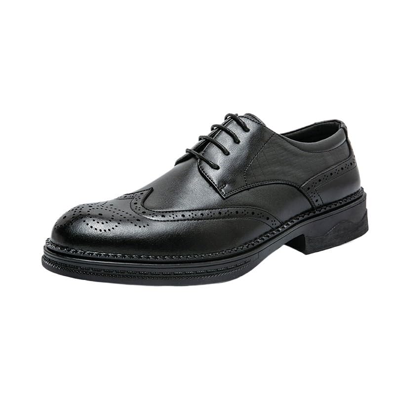 Men's Breathable Casual Oxford Lace-Up Shoes Comfortable Retro Dress Fashionable Business Formal Derby Shoes