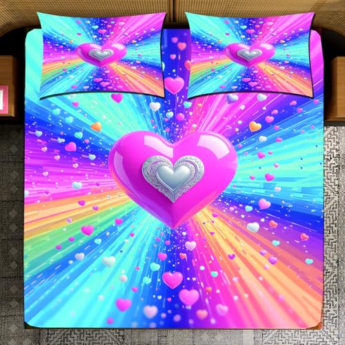Image of King Size Printed Bedsheet Set with 2 Pillow Covers | Modern Geometric Design | Lightweight & Durable Soft Microfiber | Modern Printed Design (DESIGN22)