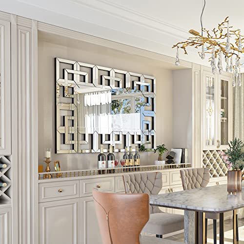 Artloge Decorative Mirror for Wall: 100x70 cm Rectangular Large S...