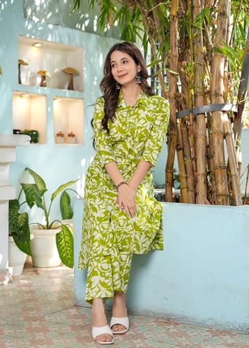Image of Women Printed Rayon Coord Set for Casual, Office wear|3 /4th Sleeves