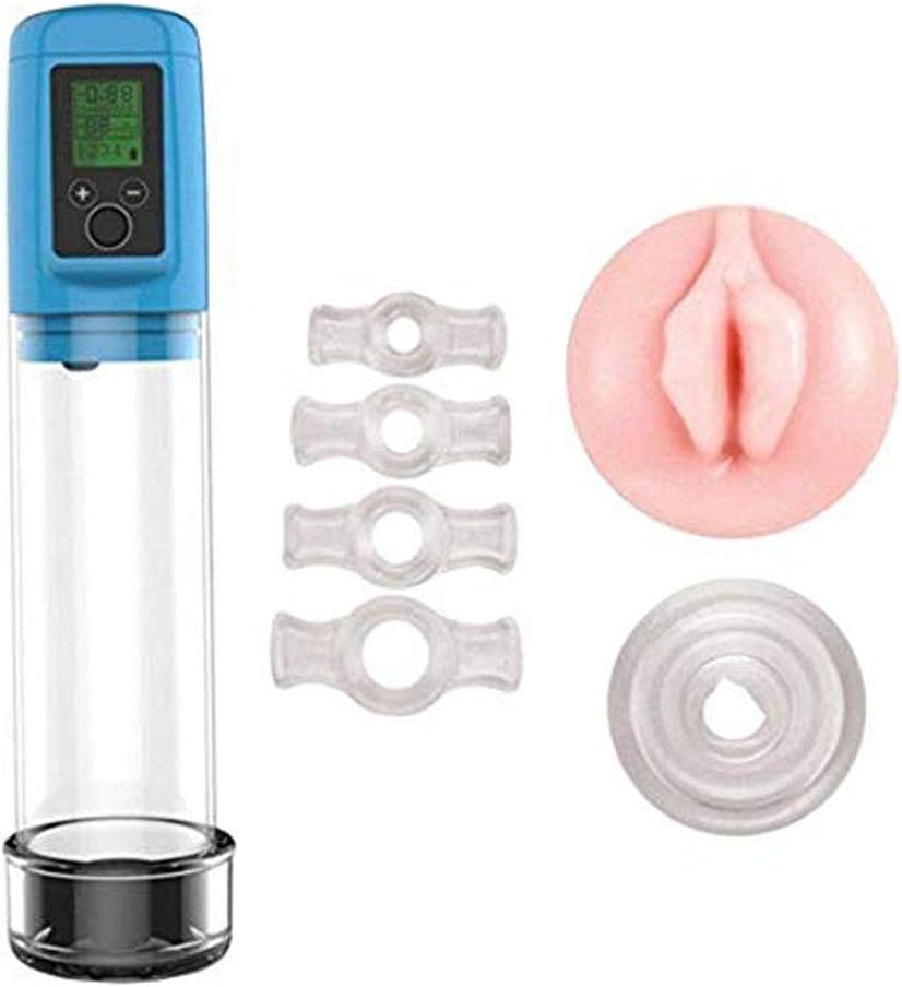 Pump Enlargement Men Vacuum Pressure Large Massage Cups Male Vacuum Pump Air Enlarger Extender Prolong Enhancer Electric Men's High Vacuum Pump Air Pressure Setting Device