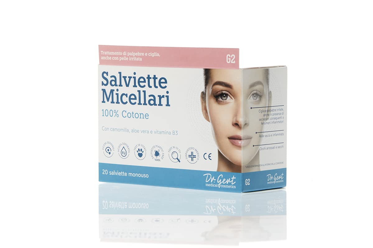 Dr. Gert 20 Salviette micellari monouso 100% Cotone