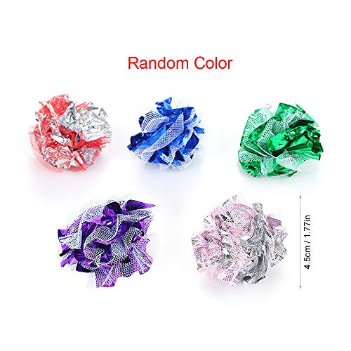mewmewcat 1 PCS Crinkle Ball Cat Toy Bolas de enrugamento interativas para gatos pequenos Gaze Glitt