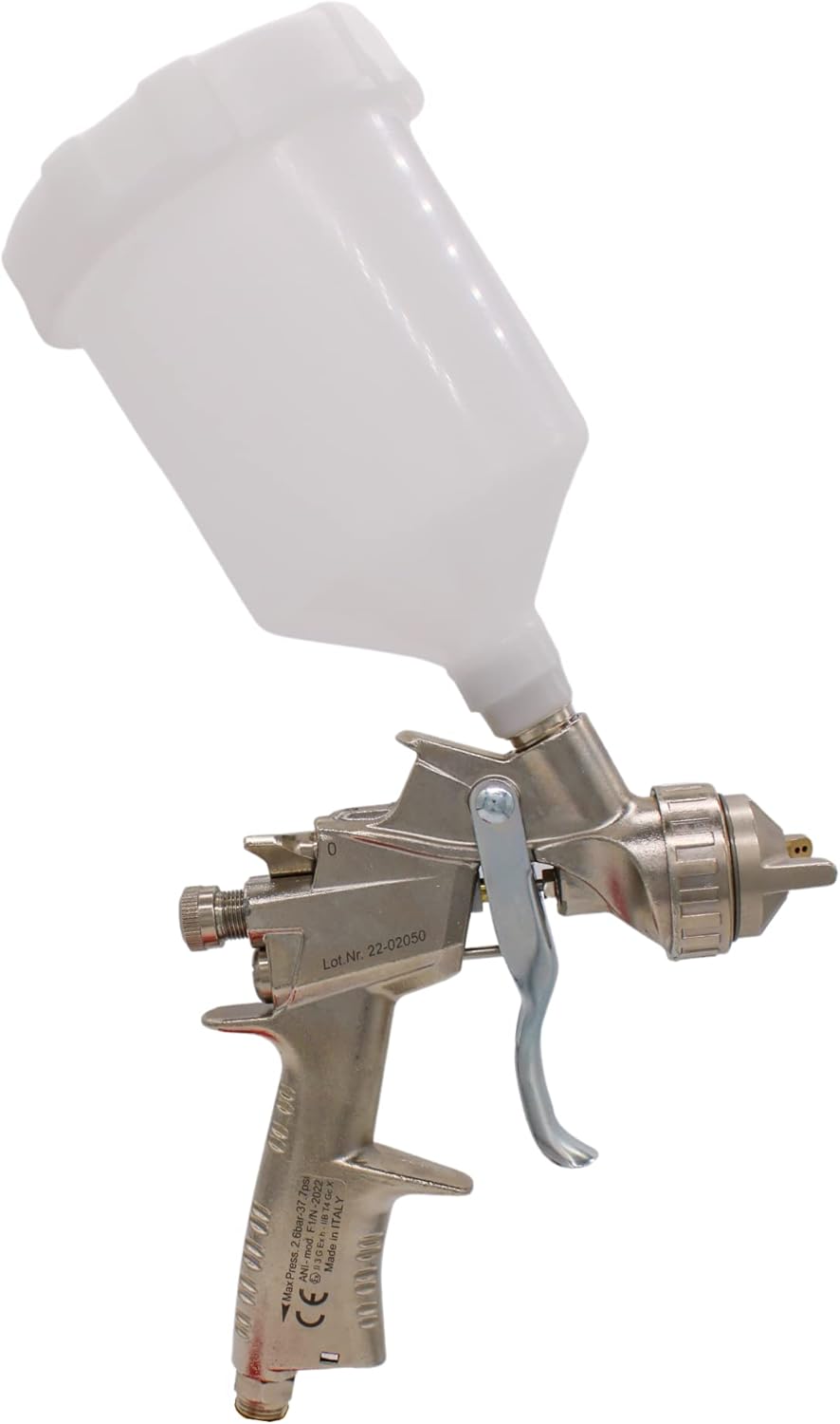 ANI F1/N-Super/S HVLP Spray Gun Automotive Compressed Air Spray Gun - Spray Gun Stainless Steel Nozzle Light Weight Automotive Paint Sprayer for Cars, 500 cc Gravity Feed Cup & Wrench (1.8mm)