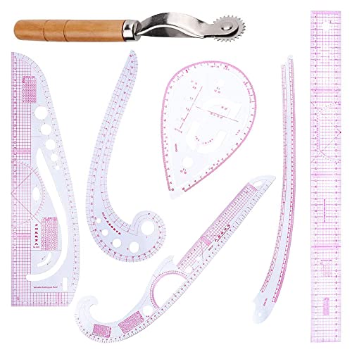 Regla de Costura DIY Juego de 7 Reglas, Regla Métrica, Herramientas de Costura, Reglas de Plástico de Curva, Regla de Medida en Forma de Curva de Plástico, para el diseño de patrón de confección Cover