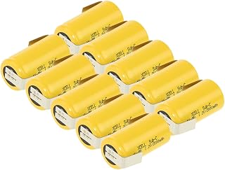XCell SUB-C - Pilas (10 unidades, 2000 mAh, 1,2 V, NIMH, con soldadura en Z), color amarillo