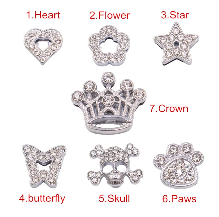 THAIN Personalized Bling Dog Collars with Name,Custom DIY Rhinestone Charm Dog Cat Collar for Small Medium and Large Dogs (L, Red)