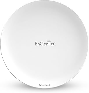 EnGenius Wi-Fi 6 (802.11ax) 5GHz 1,200 Mbps, 2x2 Outdoor Wireless Bridge, 26 dBm, high gain 19 dBi Directional Antenna, IP-55 housing, up to 6 Miles Point-to-Point [EnStation6]