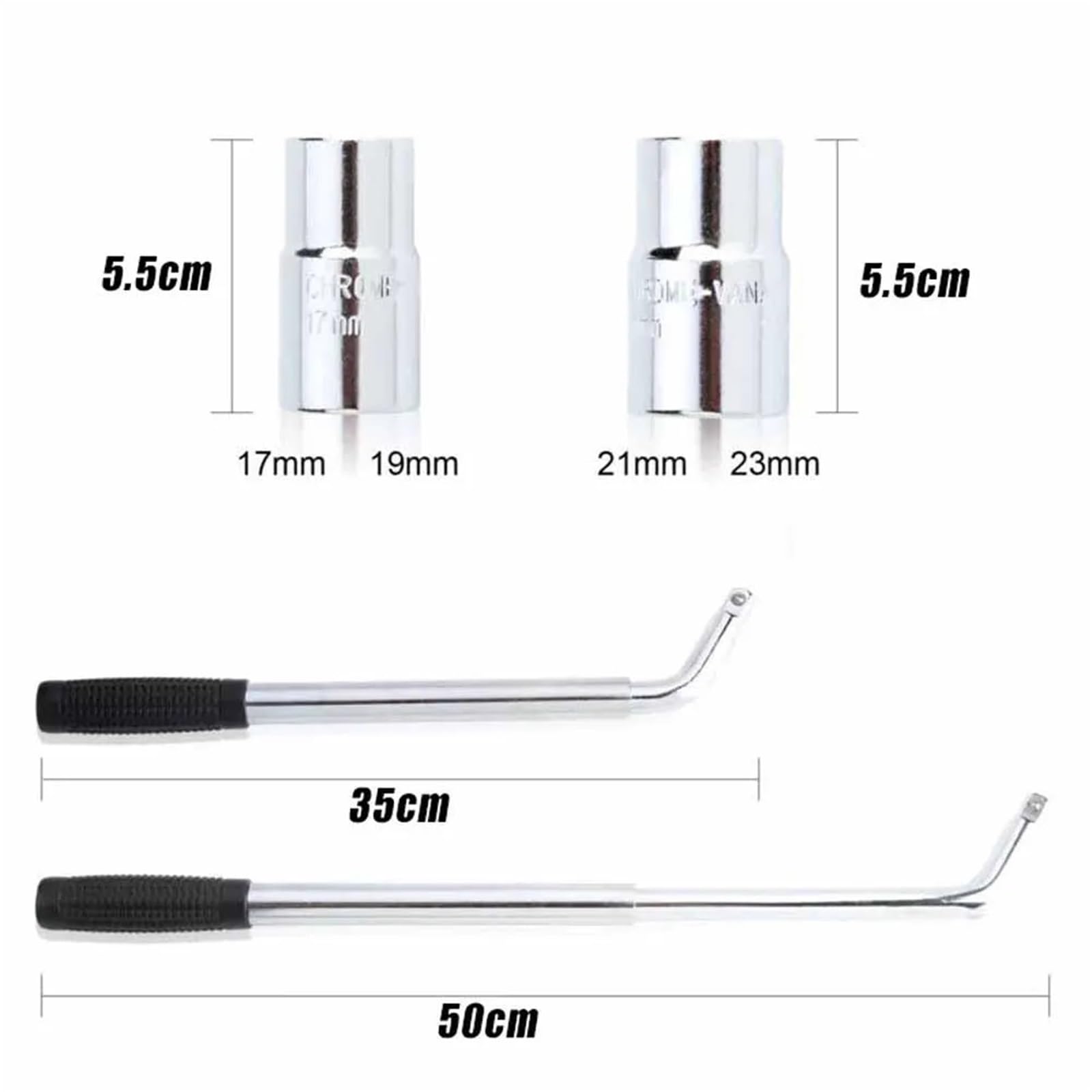 Professioneller Ausziehbarer Radmutternschlüssel, Teleskop, Mit Steckschlüssel, Reifenmutter, 17 Mm, 19 Mm, 21 Mm, 23 Mm, For Autoreparaturwerkzeuge