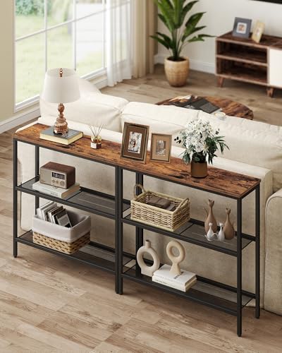 Image of VASAGLE 31.5 inch Console Table, Narrow Behind Couch Table, 3 Tier
