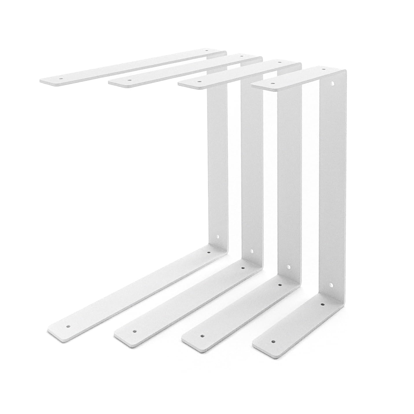 HEVVA HARTENBERG - Soportes dobles para estanterías (2 unidades, 15/20/25/30 cm, 2 unidades, color blanco, 25 cm)