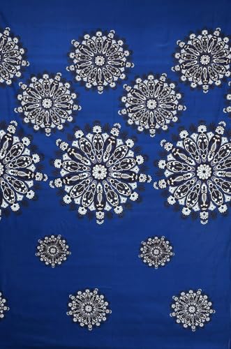 Image of Microfiber Fabric Crossovers Printed Diwan Blend Set of Bedsheet 5 Cushion Covers and 2 Bolster Covers (Blue, 60X90 Inch, 16x16 Inch, 18x28 Inch) - 8pcs