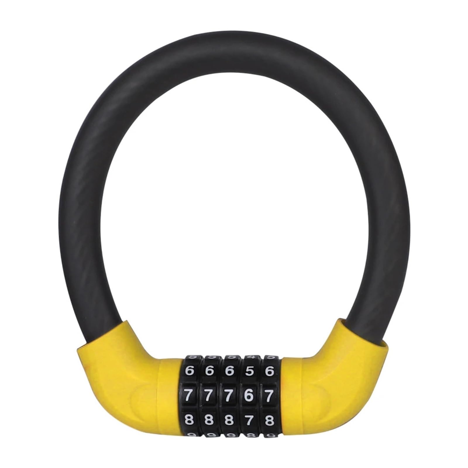Ycenjepsaz 17.2X400mm Yellow Bike Lock 5 Digit Code Combination Universal Bicycle Lock Bicycle Security Locking Equipment Mtb Anti-Theft Bike Accessories(17.2X400mm Yellow)