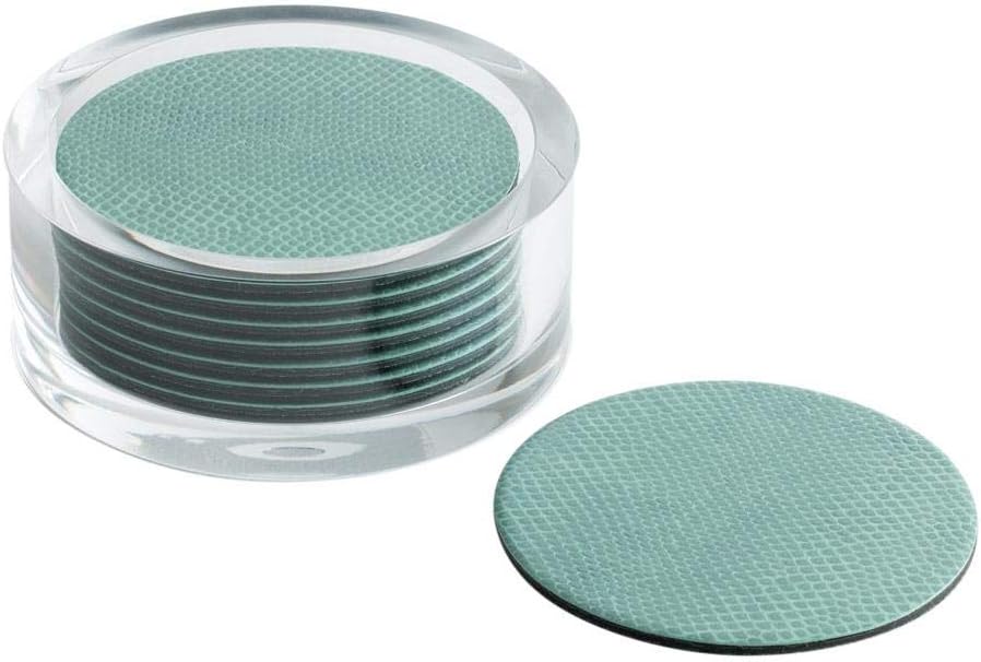 Caspari Round Snakeskin FeltBacked Coasters & Holder Gift