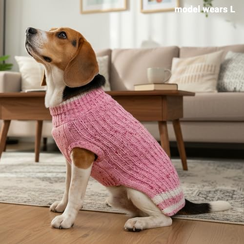 Pull pour chien rose à col roulé chaud CUSOZWO du S au XL - 7