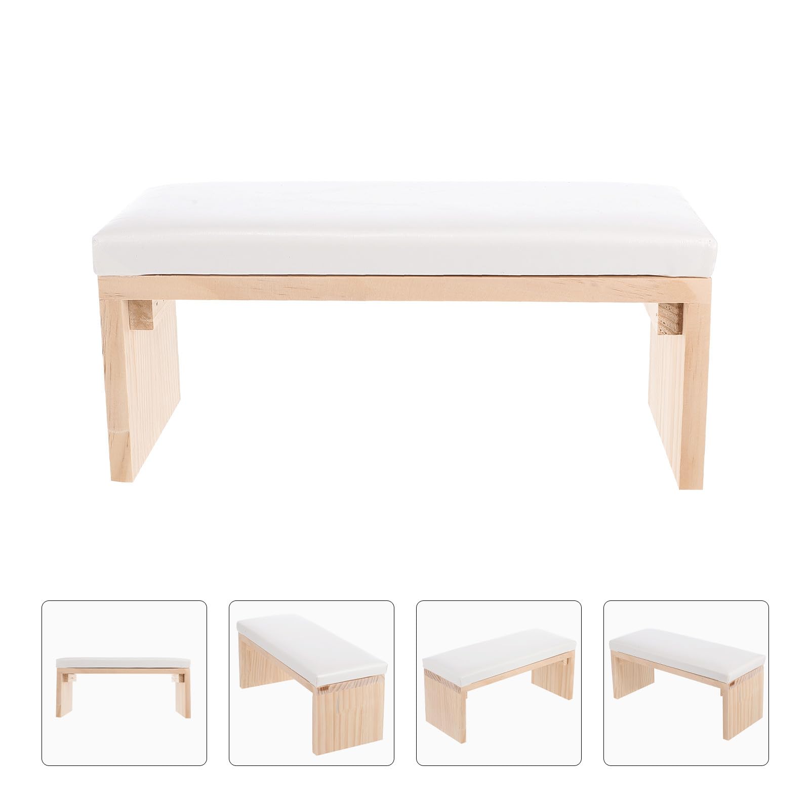 DECHOUS Cuscino Poggiamano Comodo al Tatto in Legno Naturale Bianco per Manicure per Lavoro Nail Art e Saloni Professionali