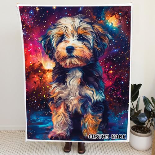 Havanese Dog Blanket, Havanese Dog in a Cosmic Dreamland Dog Blanket, Grandma Gifts 29DOGT4-S1-109