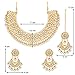 Aheli Faux Kundan Beads Strand Necklace Earrings Maang Tikka Bollywood Traditional Fashion Statement Jewelry Set Gift for Women (White)