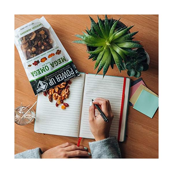 Power-Up-Trail-Mix-Gourmet-Nut-Bag-Mega-Omega-14-Ounce Power Up Premium Trail Mix - Mega Omega Trail Mix 14oz, Gluten Free, Vegan, Non-GMO