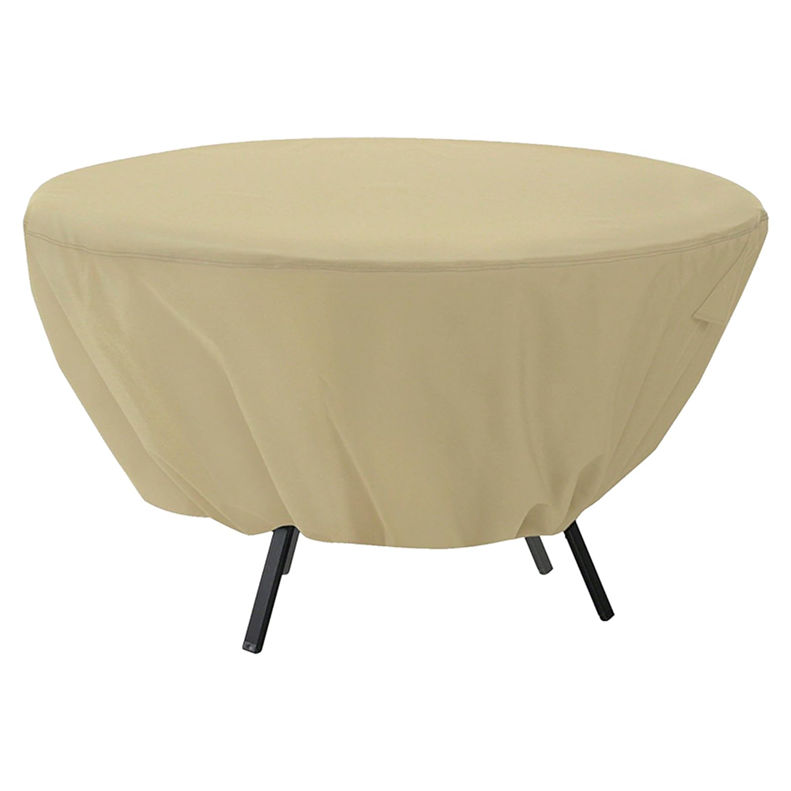 Patio Furniture Covers, Round Patio Table Cover Table Dust Cover, Outdoor Waterproof Garden Patio Furniture Covers(Beige)