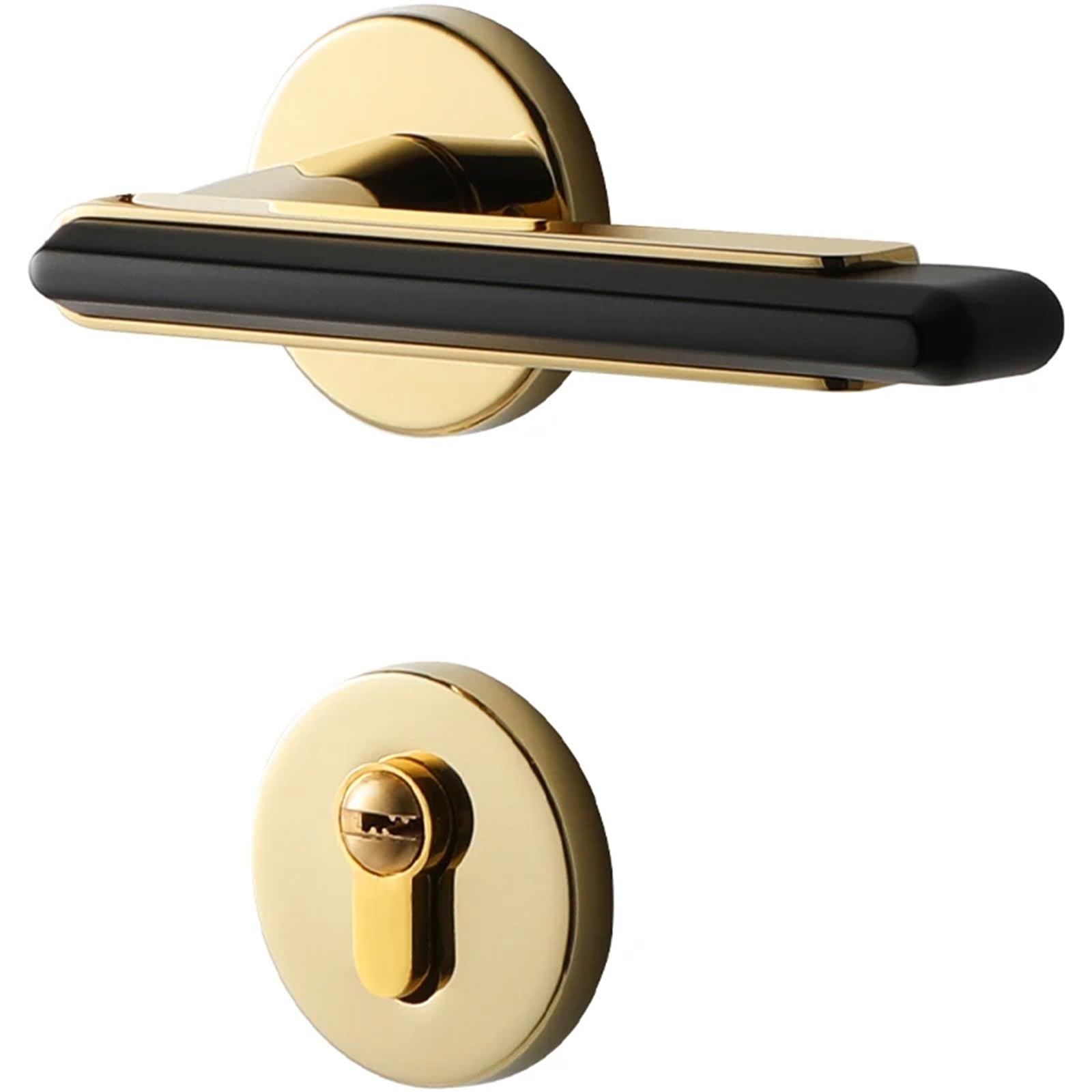 Black Indoor Bedroom Door Lock Handle 1Pcs