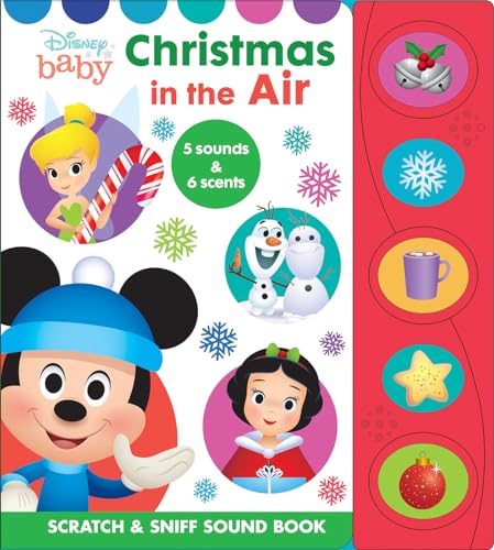 Image of Disney Baby Mickey Mouse, Minnie, Frozen, and More! - Christmas in the Air Scratch & Sniff Sound Book - PI Kids
