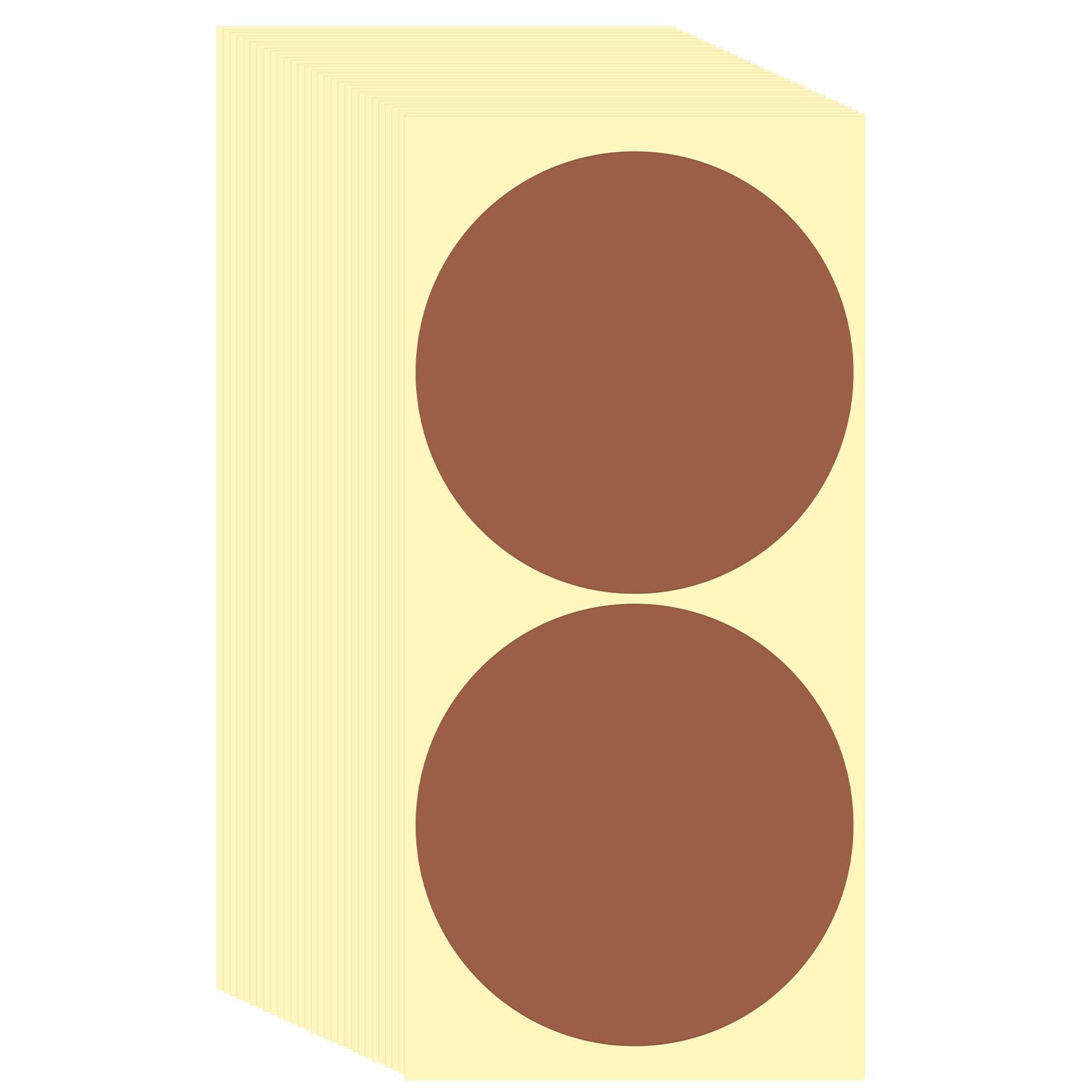 PATIKIL 60 Pcs Colored Dot Stickers Labels, 4 Inch Circle Price Stickers Self Adhesive Circle Tags Coding Labels for Office Business Yard Sale Garage Sale Home Decor, Brown