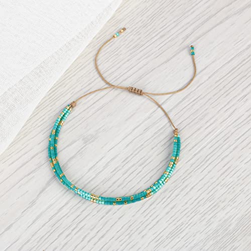 Image of KELITCH Adjustable Multi Strand Bracelets Colorful Miyuki Seed Beads Wrap Bracelets Bangle Women Jewelry
