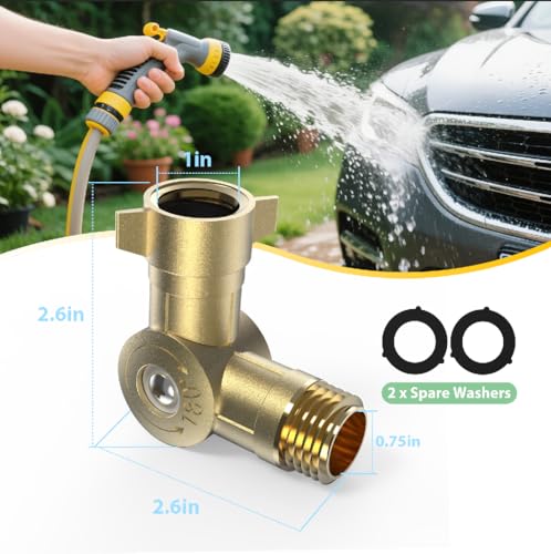 Image of Adjustable 180 &360 Metal Swivel Connector Fits,3 /4 inch Water Hose Fittings | Brass Metal Construction, Anti-Kink Faucet Hose Adapter, for RV, Outdoor, Yard Garden Irrigation