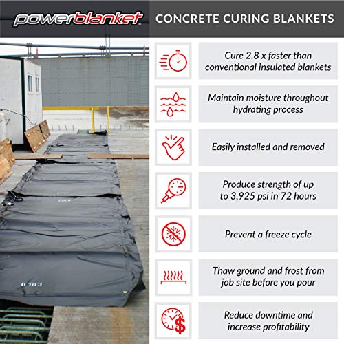 Powerblanket Md0310 Heated Concrete Blanket - 3' X 10' Heated Dimensions - 4' X 11' Finished Dimensions #TOP1