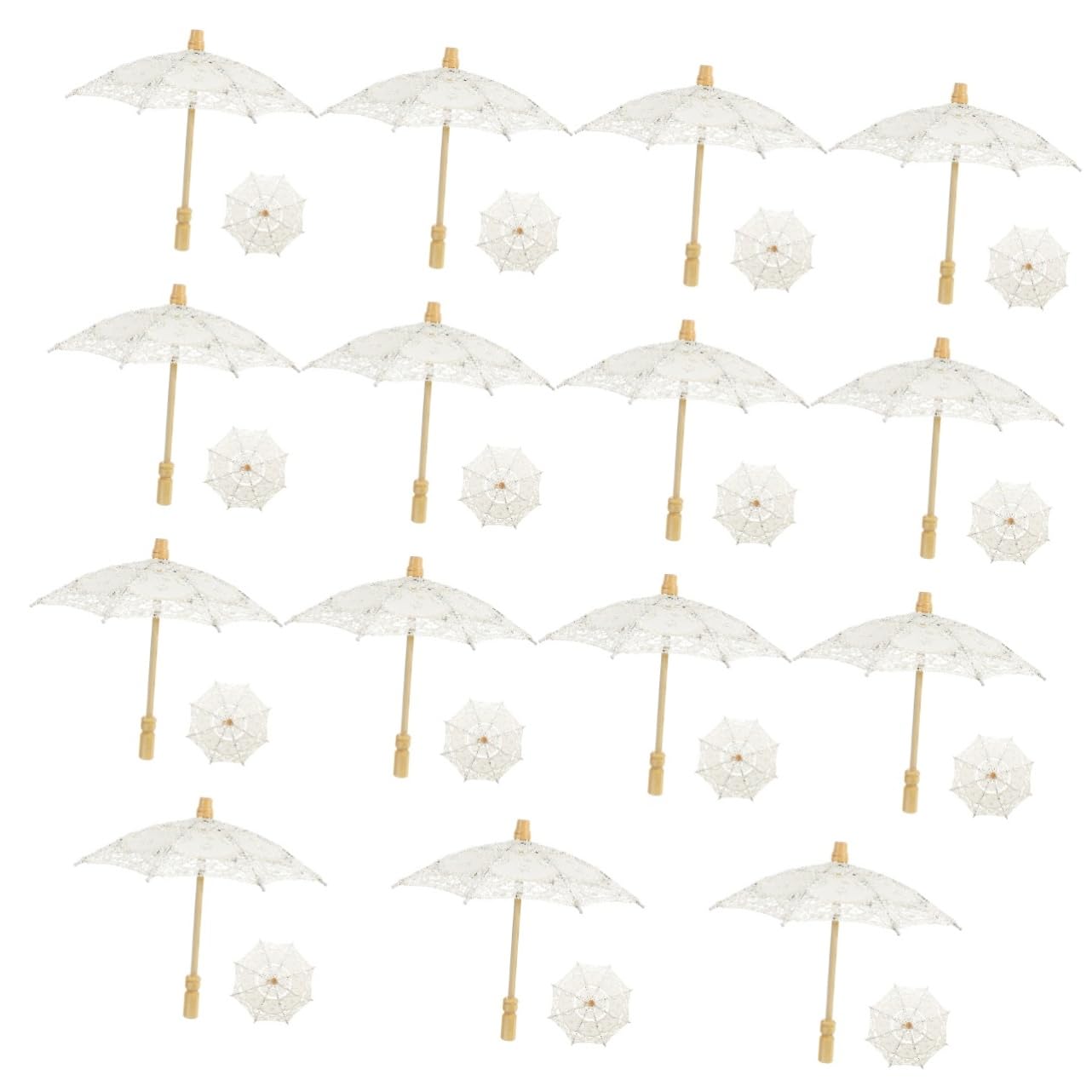 LIFKOME Lot de 15 Parapluies De Mariage en Dentelle Blanche pour Mariée Voile De Mariée Décoratif pour La Photographie