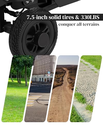 Ecomobi MS02-F 15-30Miles 4 Wheels Foldable Mobility Scooter for Adults&Seniors, 46Lbs Lightweight & 350W Powered Electric Folding Wheelchair, Removable Battery Compact & Convenient for Travel