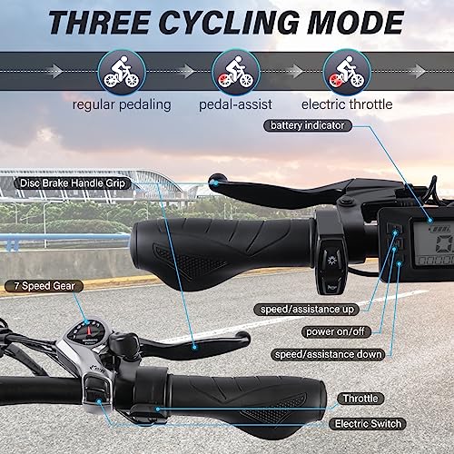 Foldable Electric Bike For Adult 20'' Fat Tire 750W 48V 10Ah Ebike, 32Mph Electric Mountain Bikes Full Suspension, 30 Miles Long Range Pedal Assist Battery Power E Bicycle, 25° Uphill, Class 3 Ebikes #TOP3