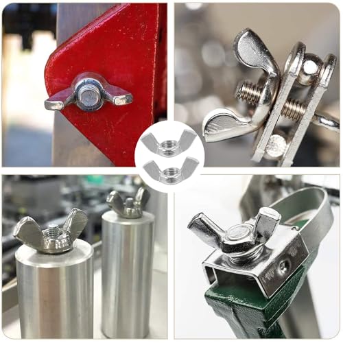 Yeenano Schmetterlingsnuss,50 Stück Edelstahl Flügelmuttern Schmetterling Handfestziehende Nüsse Sortiment Befestigungselemente Schraube M6 Bolt Maschinenschraube für Ausrüstung Möbel Dekoration usw