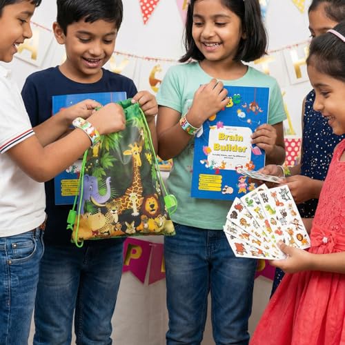 Image of Party Propz Jungle Theme Return Gifts for Birthday - 40 Pcs return gifts for kids birthday party Brain Builder Book | stationery set for kids return gift | birthday return gift for kids 6-12