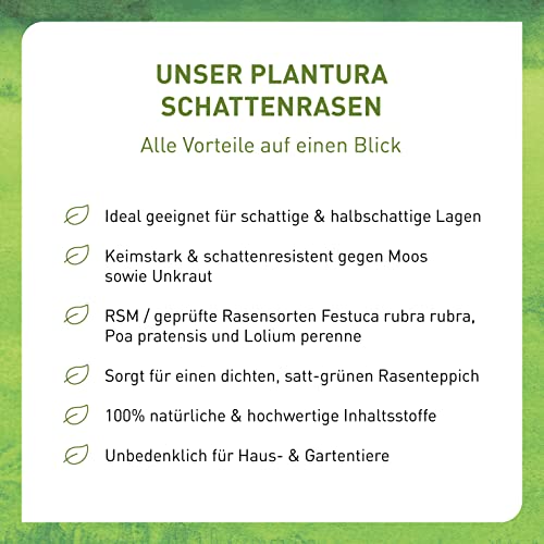 Foto von Plantura Schattenrasen, 2 kg, Rasensamen für Schatten, Premium-Saatgut
