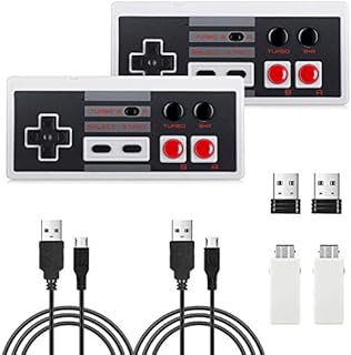 2 Pack Wireless Controller, AGPTEK Classic Controller Wireless for Nintendo Classic Mini Edition and PC,No-Wired Gamepad Joypad Support Windows