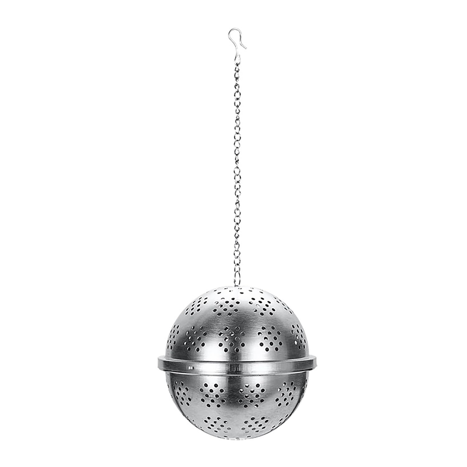 Mayata 1Pcs Stainless Steel Tea Ball Spice Ball 6.3CM/7.4CM/8.4CM/9.3CM Fine Mesh Seasoning Ball Tea Ball Infuser Spice Filter with Chain for Kitchen Cooking Soup (6.3CM), Silver, 20240730001