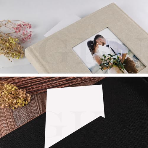 Image of GKN DIY Scrapbook Photo Album 4x6 Photos, 600 Pockets, 120 Pages, Premium Linen Cover with Front Window, Memory Book for Wedding, Anniversary, Family, Baby & Birthday Photos