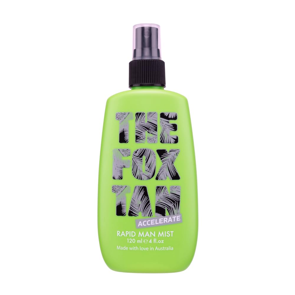 The Fox Tan Rapid Man Mist Tanning Accelerator: Darker Faster Tans for Men & Women, Vegan Cruelty-Free Spray 120mL