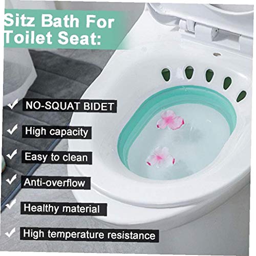 Sitz Bad Opvouwbare Draagbare Sitz Bad Wastafel voor Toilet voor aambeien Zwangere Vrouwen Perineale Episiotomie Blauw - Image 4