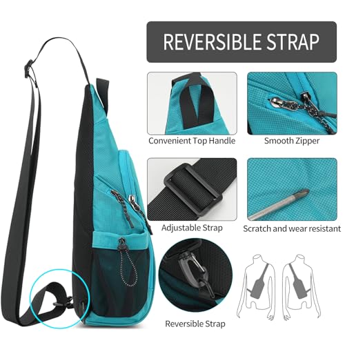 Peicees Pack of 2 Small Sling Bag with 2 Bottle Holders, Sling Backpack Crossbody Bag Chest Daypack for Daily Use Travel, Bottle Not Included, Orange and Black4