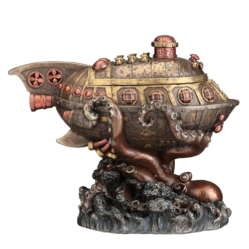 Escultura Caja Oculta Submarino Steampunk 6.25 in miniatura 3