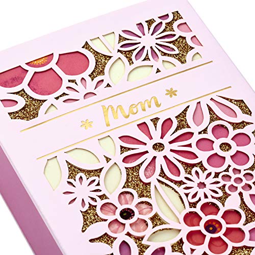Hallmark Paper Wonder Mother's Day Gift Box ("Mom," Pink, Gold Glitter, Flowers) Small Slide Box For Moms, Grandmas, Nanas, Mom Squads #TOP4